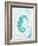 Teal Seahorse-Ajoya Grace-Framed Art Print