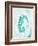 Teal Seahorse-Ajoya Grace-Framed Art Print