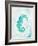 Teal Seahorse-Ajoya Grace-Framed Art Print