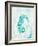 Teal Seahorse-Ajoya Grace-Framed Art Print