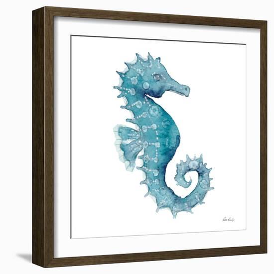 Teal Seahorse-Patti Bishop-Framed Art Print