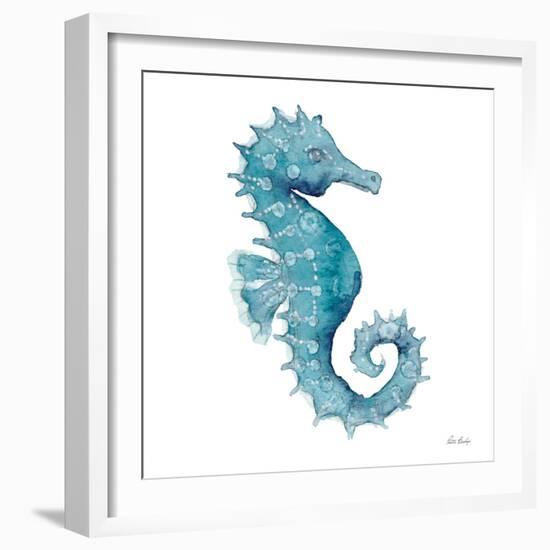 Teal Seahorse-Patti Bishop-Framed Art Print