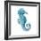 Teal Seahorse-Patti Bishop-Framed Art Print