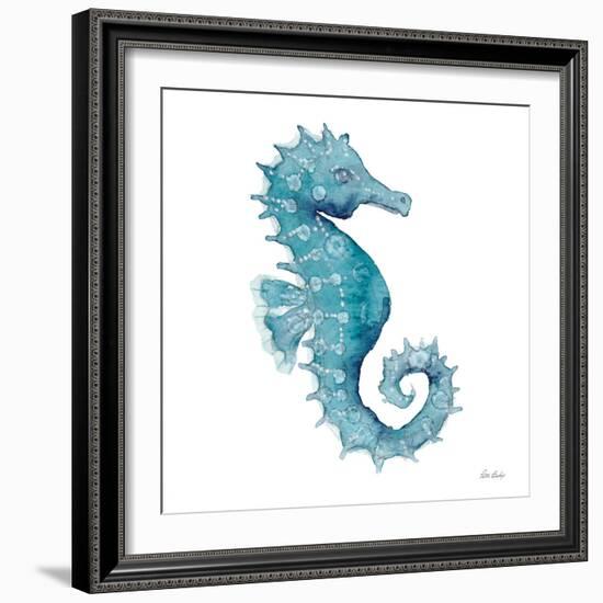 Teal Seahorse-Patti Bishop-Framed Art Print