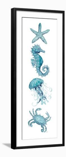 Teal Starfish Seahorse 1-Patti Bishop-Framed Art Print
