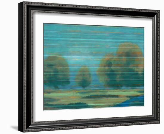 Teal Stripe I-Sokol Hohne-Framed Art Print