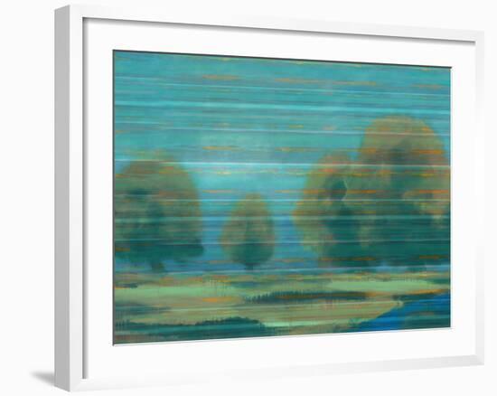 Teal Stripe I-Sokol Hohne-Framed Art Print