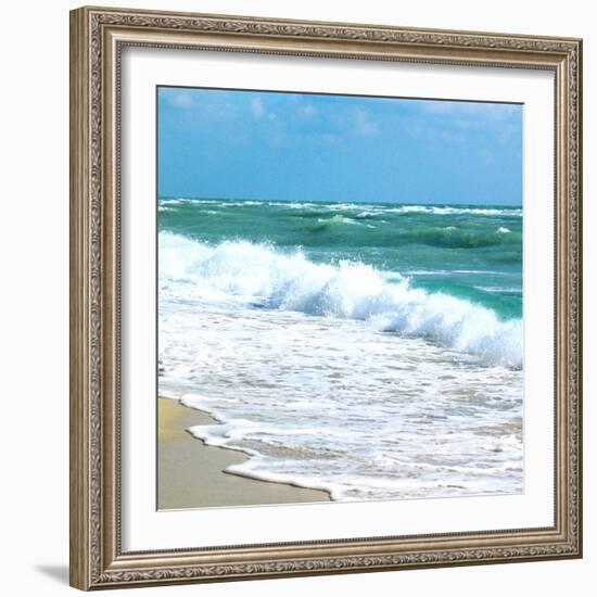 Teal Surf I-Nicholas Biscardi-Framed Art Print