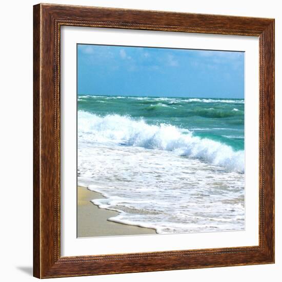 Teal Surf I-Nicholas Biscardi-Framed Art Print