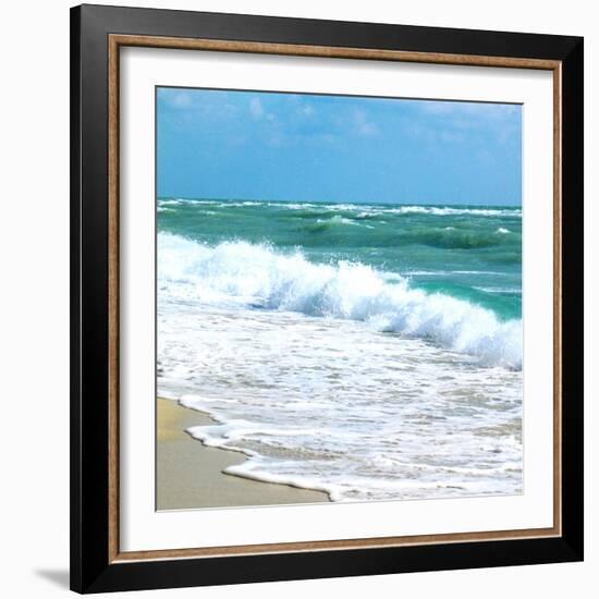 Teal Surf I-Nicholas Biscardi-Framed Art Print