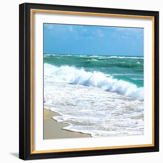 Teal Surf I-Nicholas Biscardi-Framed Art Print