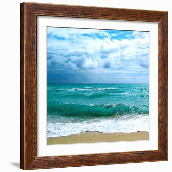 Teal Surf II-Nicholas Biscardi-Framed Art Print