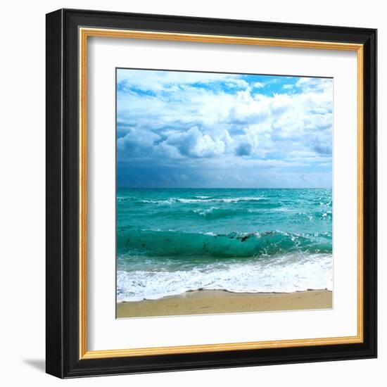 Teal Surf II-Nicholas Biscardi-Framed Art Print