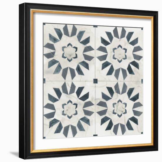 Teal Tile Collection III-June Vess-Framed Art Print