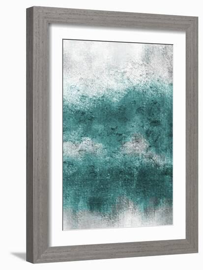 Teal Tones Panel D-Kimberly Allen-Framed Art Print