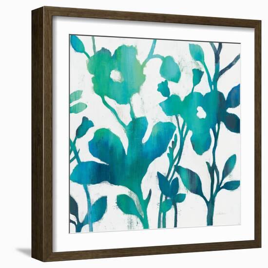 Teal Trio V on White-Silvia Vassileva-Framed Art Print