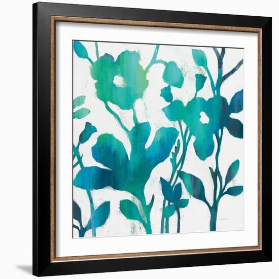 Teal Trio V on White-Silvia Vassileva-Framed Art Print