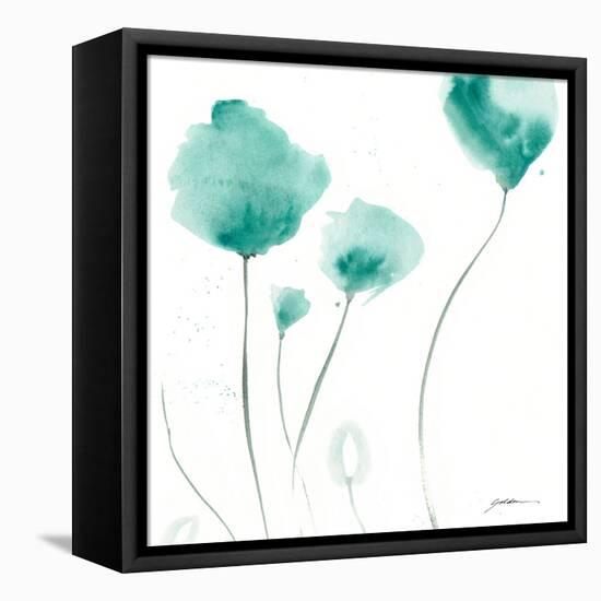 Teal Trio-Sheila Golden-Framed Stretched Canvas