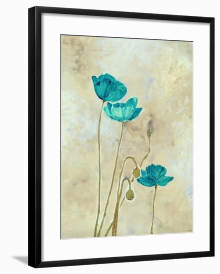 Tealqoise Flowers II-Henry E.-Framed Art Print