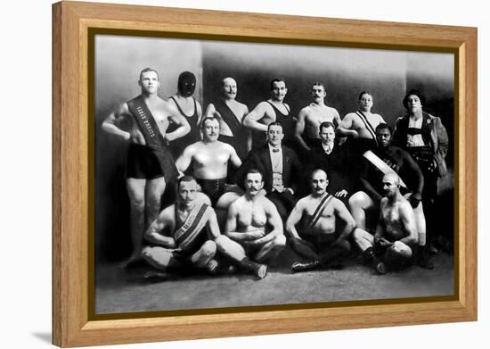 Team of Champion Russian Wrestlers-null-Framed Stretched Canvas