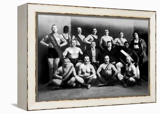 Team of Champion Russian Wrestlers-null-Framed Stretched Canvas