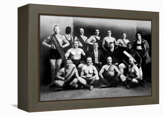 Team of Champion Russian Wrestlers-null-Framed Stretched Canvas