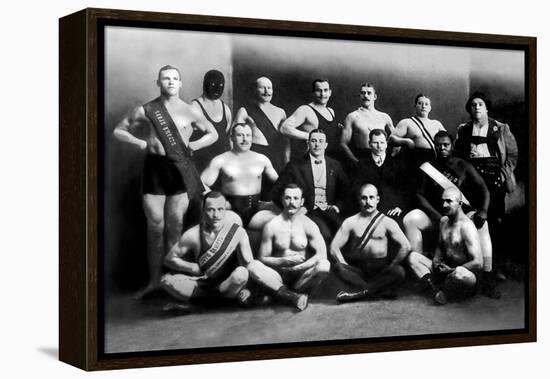 Team of Champion Russian Wrestlers-null-Framed Stretched Canvas