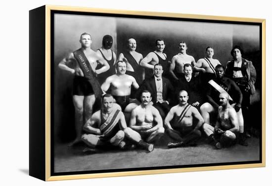 Team of Champion Russian Wrestlers-null-Framed Stretched Canvas