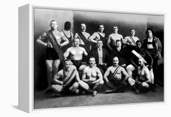 Team of Champion Russian Wrestlers-null-Framed Stretched Canvas