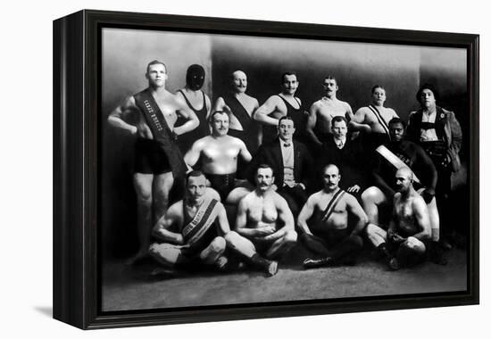 Team of Champion Russian Wrestlers-null-Framed Stretched Canvas