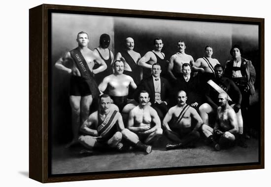 Team of Champion Russian Wrestlers-null-Framed Stretched Canvas