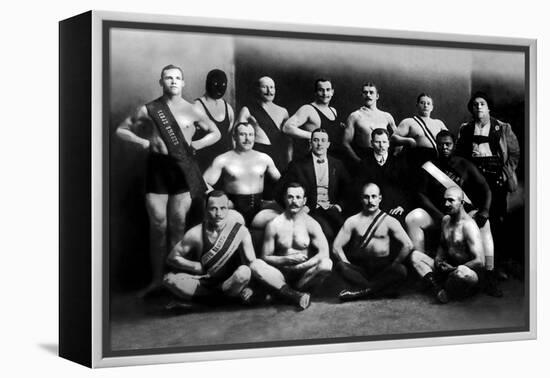 Team of Champion Russian Wrestlers-null-Framed Stretched Canvas