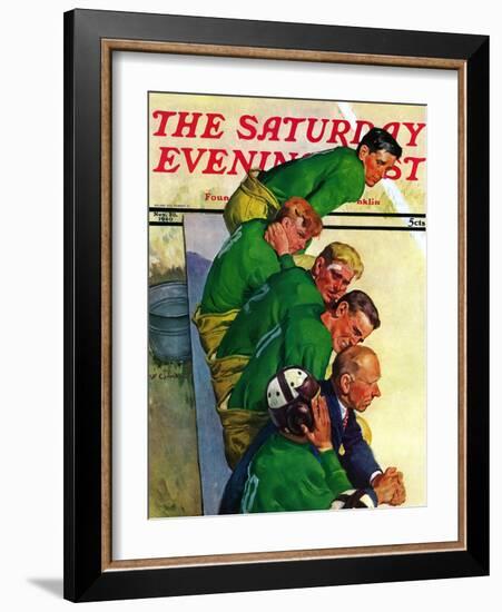 "Team on Bench," Saturday Evening Post Cover, November 23, 1940-Emery Clarke-Framed Giclee Print