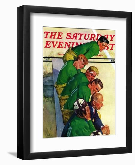 "Team on Bench," Saturday Evening Post Cover, November 23, 1940-Emery Clarke-Framed Giclee Print