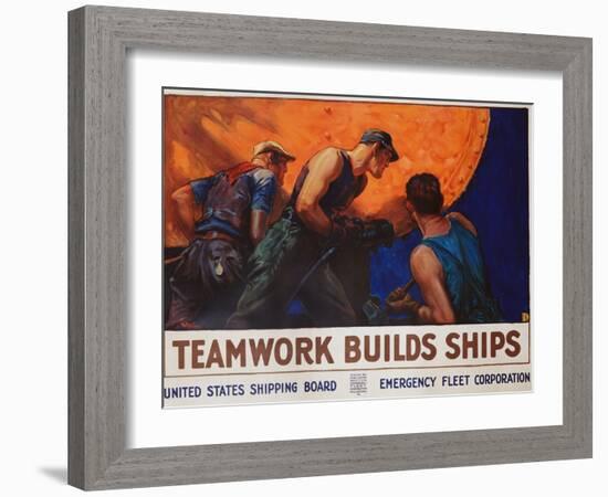 Teamwork Builds Ships Poster-William Dodge Stevens-Framed Giclee Print