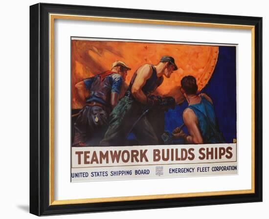 Teamwork Builds Ships Poster-William Dodge Stevens-Framed Giclee Print