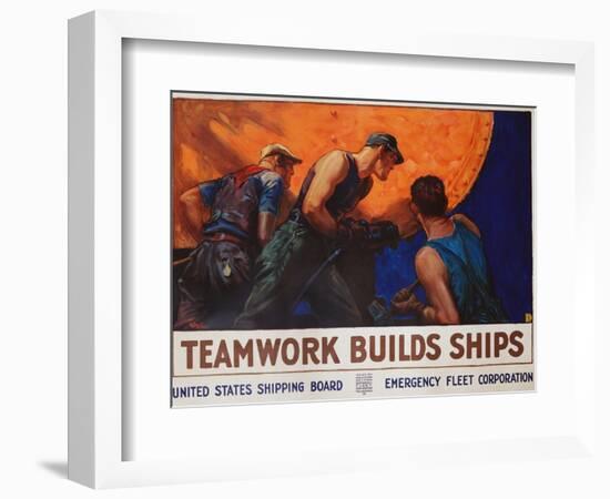 Teamwork Builds Ships Poster-William Dodge Stevens-Framed Giclee Print