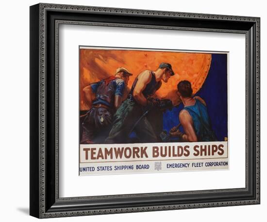 Teamwork Builds Ships Poster-William Dodge Stevens-Framed Giclee Print