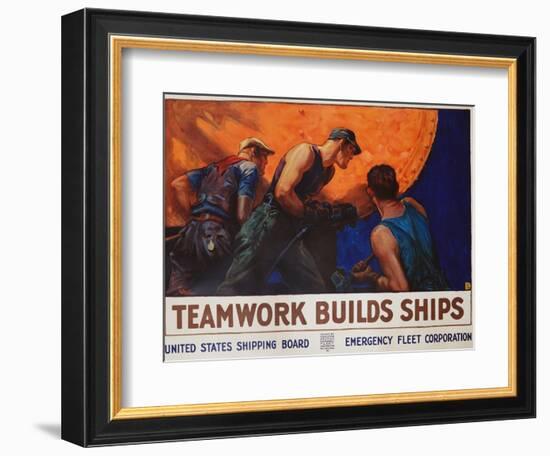 Teamwork Builds Ships Poster-William Dodge Stevens-Framed Giclee Print