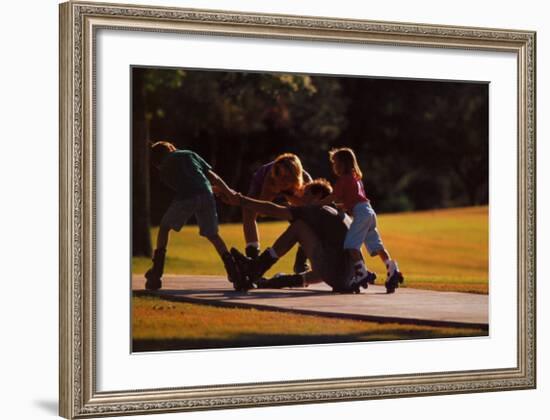 Teamwork: Family of Skaters-null-Framed Art Print