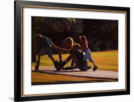 Teamwork: Family of Skaters-null-Framed Art Print