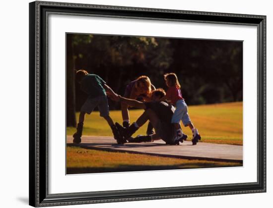 Teamwork: Family of Skaters-null-Framed Art Print