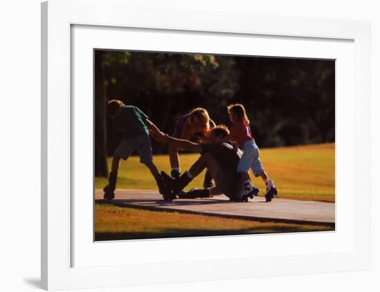 Teamwork: Family of Skaters-null-Framed Art Print