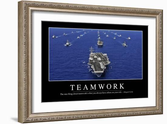 Teamwork: Inspirational Quote and Motivational Poster-null-Framed Premium Photographic Print