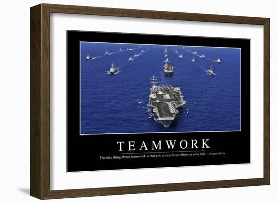 Teamwork: Inspirational Quote and Motivational Poster-null-Framed Premium Photographic Print