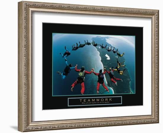 Teamwork - Skydivers-Unknown Unknown-Framed Photo