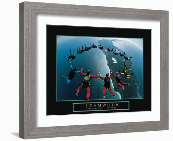 Teamwork - Skydivers-Unknown Unknown-Framed Photo