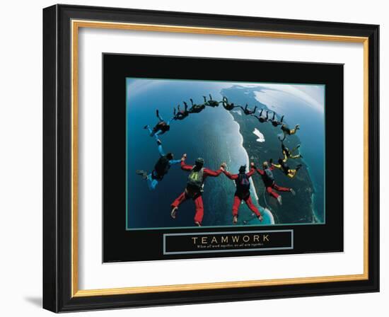 Teamwork - Skydivers-Unknown Unknown-Framed Photo