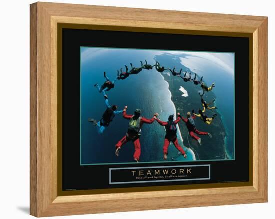 Teamwork - Skydivers-Unknown Unknown-Framed Stretched Canvas