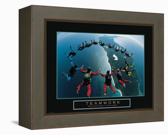 Teamwork - Skydivers-Unknown Unknown-Framed Stretched Canvas